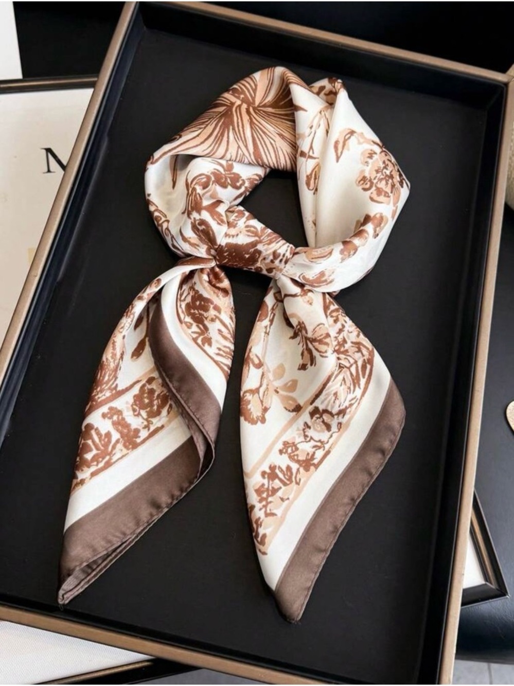 Luxe natural floral silky wild rag scarf • new!